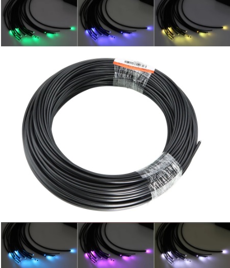 Волоконно-оптический кабель торцевого свечения D2,5/1,5mm черный ПВ SPF STAR SKY