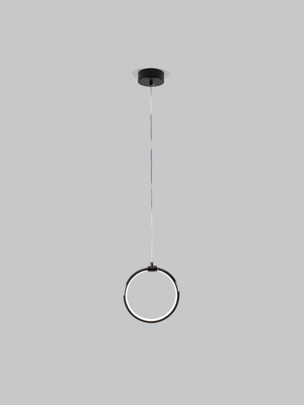 Светильник подвесной SPF-8656 BLACK/ЧЕРНЫЙ ГЛЯНЕЦ ` D200/H1500/1/LED/8W 22-08 HOOP1