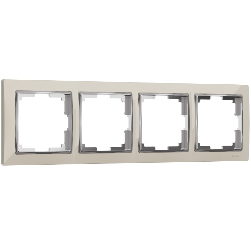 WERKEL Snabb WL03-Frame-04-ivory /Рамка на 4 поста (слоновая кость/хром) a028903 W0041903