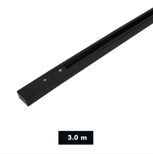 Шинопровод однофазный 3 метра черный ` (полный комплект с вводом питания и заглушкой) SPF24-07 (1/2