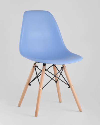 Eames DSW голубой, литой полипропилен, стальной каркас, массив бука