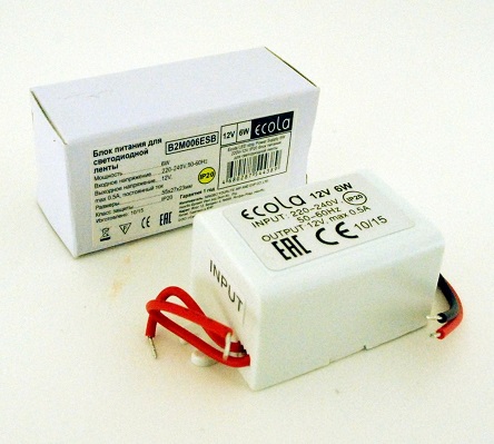 Ecola LED strip Power Supply 6W 220V-12V IP20 блок питания для светодиодной ленты