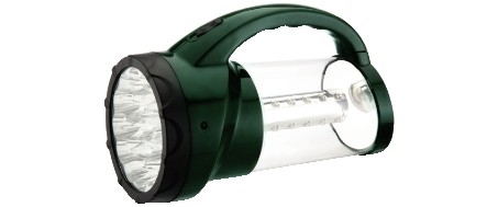 Космос фонарь кемпинговый 2008L-LED (акк.4V 2ah) 19св/д+24св/д (350 Lm() зеленый/пластик 220V